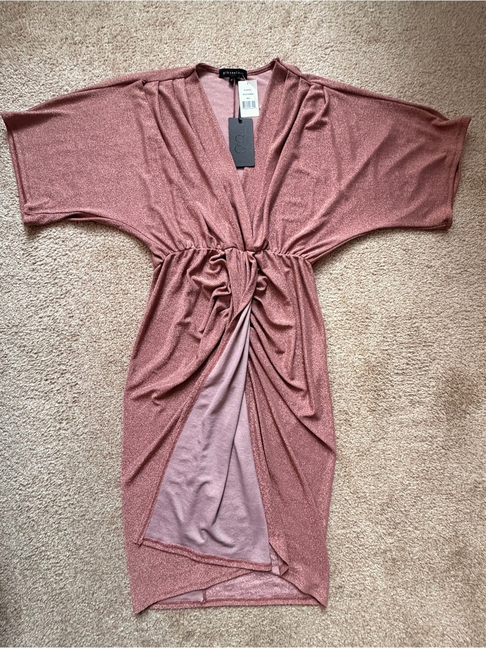 Gibsonlook Jennifer Drape Midi Dress in Mauve - Picture 7 of 8